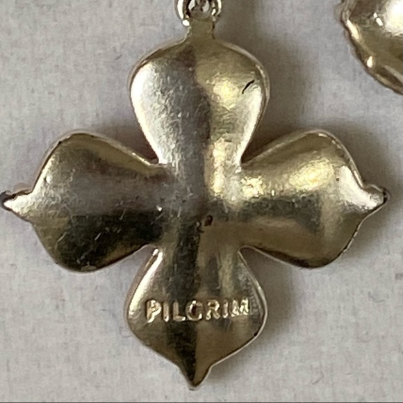 Pilgrim Danish designed red crystal enamel flowers silver plated necklace. Used - Picture 6 of 10